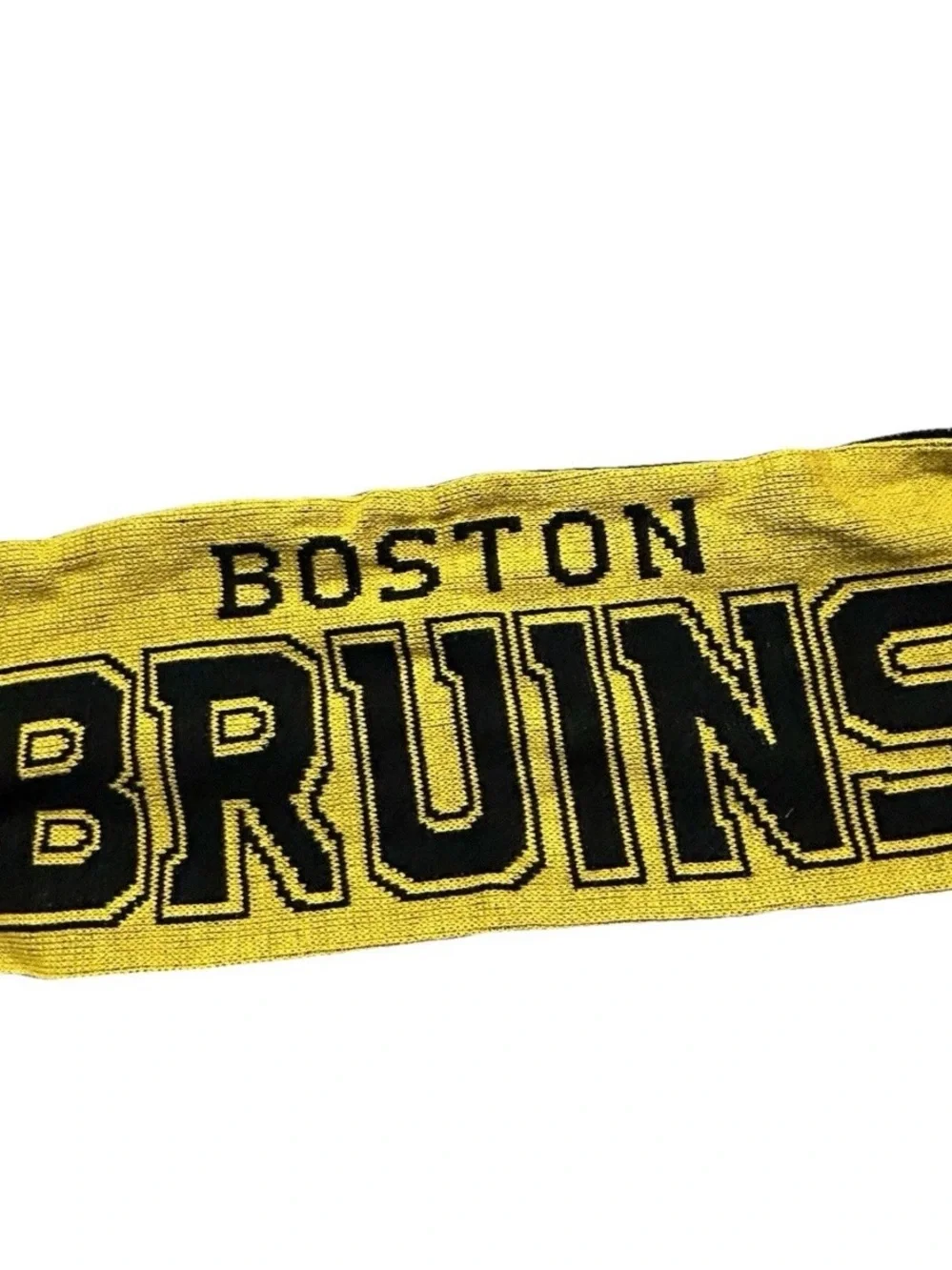 Boston Bruins Black Yellow 2 Sided Scarf Winter Snow Hockey Cold Weather